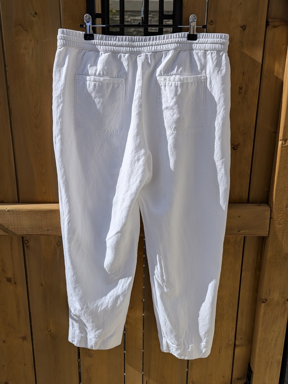 BANANA REPUBLIC White Linen Blend Pants Coastal Grandmother Cropped Breezy - Picture 13 of 17